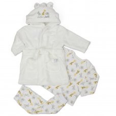 H33583: Baby Hello World Plush Dressing Gown & Pyjama Set (3-24 Months)